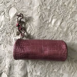 NWT Liz Claiborne pink pencil case